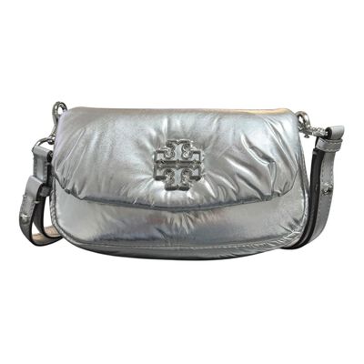 Bolsa crossbody Tory Burch britten met&aacute;lico plateado