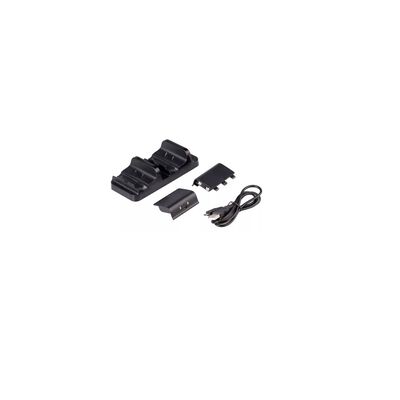 Carga Y Juega Base Cargadora Doble Para Controles Xbox Negro.
