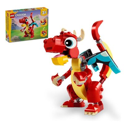 LEGO Creator 3 en 1 Drag&oacute;n Rojo 149 Piezas Convertible COLOR ROJO Para Ni&ntilde;os 6+