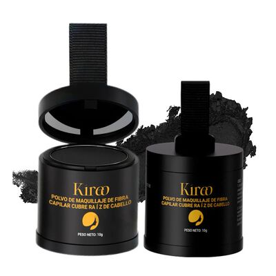 Kireo 2pcs Polvo De Maquillaje De Fibra Capilar Cubre Ra&iacute;z De Cabello 10g polvo para volumen de cabello