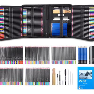 Set De Arte Profesional 145 L&aacute;pices Colores Dibujo Kit