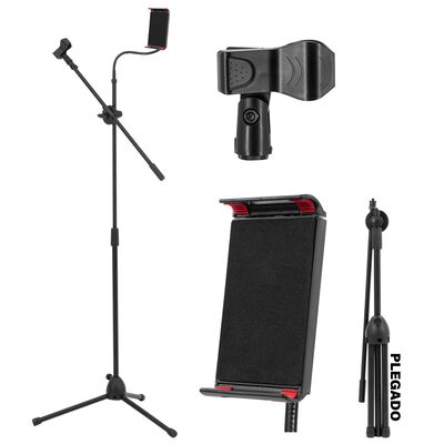 Soporte para Micr&oacute;fono y Tablet con Altura y &Aacute;ngulo Ajustables,