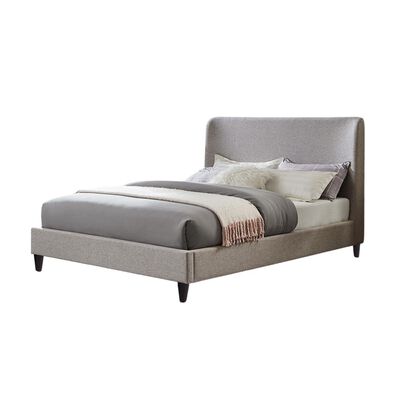 Ilios Innova | Cama King Size Gris con Cabecera Tapizada en Lino y Poli&eacute;ster | Estructura de Madera Resistente