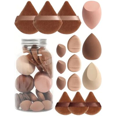 Ccgmdi&reg; 15 Pcs Esponja Maquillaje En Polvo Beauty Blender Con Caja - Marr&oacute;n