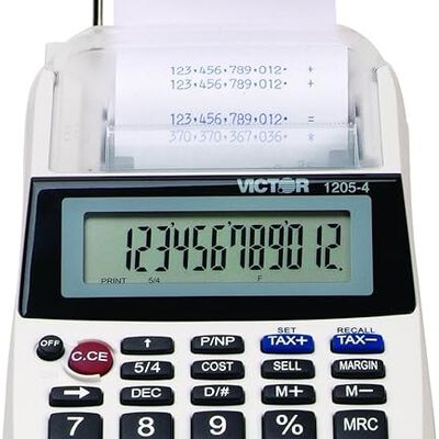 A Victor 1205-4 Calculadora de impresi&oacute;n Comercial port&aacute;til de 12 d&iacute;gitos, 1.8 x 4 x 8 Pulgadas.
