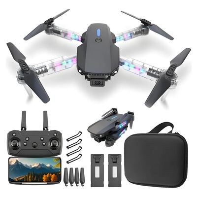 Mini Drone Con Camara Ourlife Ak Air2 Con Luces Chidas Negro