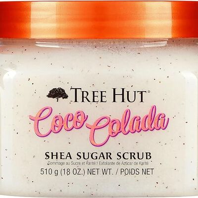 A TREE HUT, Coco Colada Shea Sugar Scrub, Exfoliante Corporal de Az&uacute;car Natural con Manteca de Karit&eacute; y Esencia de Coco y Pi&ntilde;a, Exfolia e Hidrata la Piel, 510 gramos.