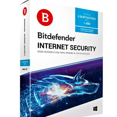 Antivirus BITDEFENDER INTERNET SECURITY, 5 usuarios, 1 A&ntilde;o.