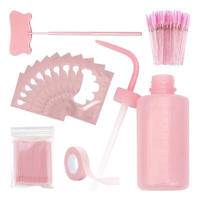 Kit Extensiones Pesta&ntilde;as Limpieza Pesta&ntilde;as Microbrush+espejo Color Rosa Espesor 1 Mm Largo 1 Mm Tipo De Curvatura D