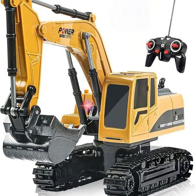 ZAKULU Excavadora RC de 6 Canales Excavadora de Construcci&oacute;n RC Juguete Excavadora con Tapa de Metal de Aleaci&oacute;n Regalo para Ni&ntilde;os y Ni&ntilde;as con Luces y Sonidos