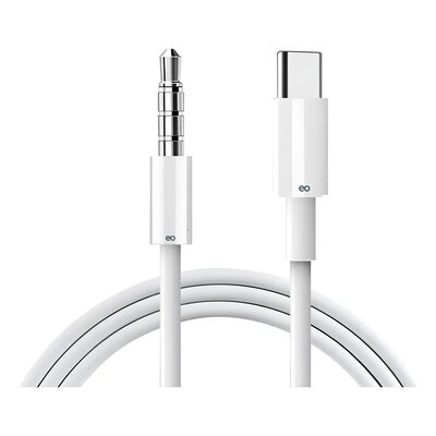 Cable De Audio Usb Tipo C A Auxiliar Plug 3,5mm De 1m Blanco