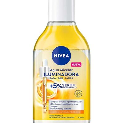 Nivea agua micelar iluminadora 400 ml limpia e hidrata d&iacute;a/noche todo tipo de piel