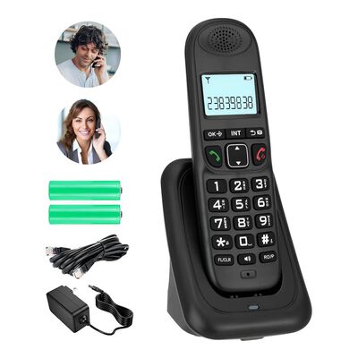Tel&eacute;fono Inal&aacute;mbrico Malubero Fijo Moderno Con Lcd Para Casa Oficina Negro