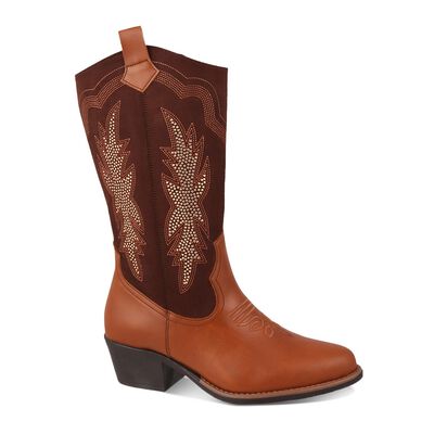 Bota Vaquera para Dama Dominiq Mod. 21151 Bordado y Estoperoles