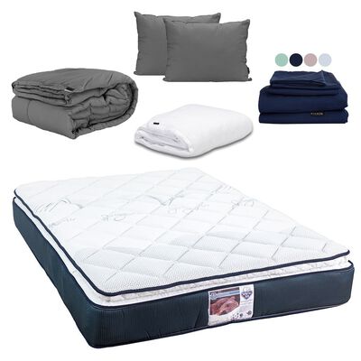 Colch&oacute;n Individual Spring Air M&oacute;naco+Almohada 2Pack+Protector Cloud+S&aacute;banas Softy+Edred&oacute;n Homy