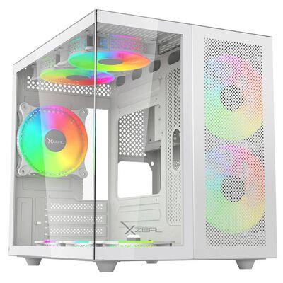 Gabinete Xzeal CXi1, Mini-Tower, Micro-ATX/Mini-ITX, USB 2.0/3.0, sin Fuente, 3 Ventiladores Instalados, Blanco