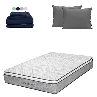Colch&oacute;n Matrimonial Restonic Vail+Almohada 2Pack+S&aacute;banas Softy