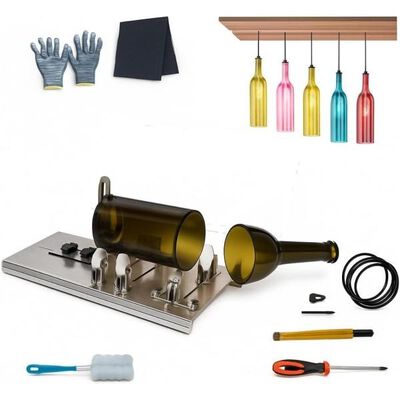 Cortador De Botellas De Vidrio Profesional Con Hoja Ajustable Y Kit Completo Bluelander