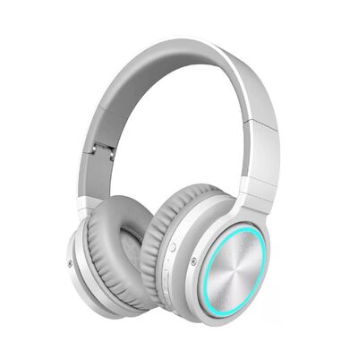 Audifonos Diadema Bluetooth Inal&aacute;mbricos Dura 8 Horas Blanco/Gris.