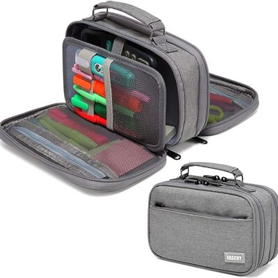 Estuche Grande,VASCHY Estuches L&aacute;pices Papeler&iacute;a con Compartimento para Colegio Oficina Trabajo.
