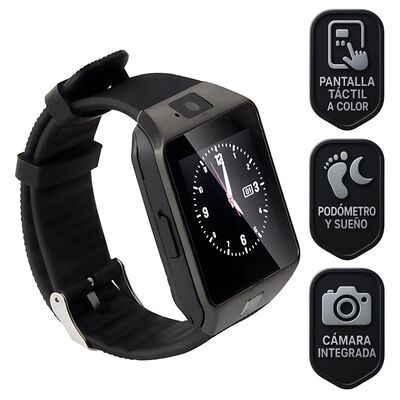 Smartwatch DZ09 Bluetooth con C&aacute;mara y Llamadas Pantalla Touch Compatible Android Negro COMERLIV