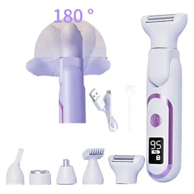 Depiladora El&eacute;ctrica Para Mujer 5 En 1 Blanco Morado