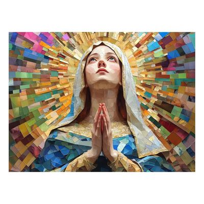 Cuadro Decorativo Religioso 40x60cm V&iacute;rgen Mosaico