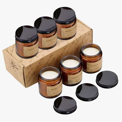 6 Velas Arom&aacute;ticas Decorativas 100% Soya Aromaterapia 3.5oz