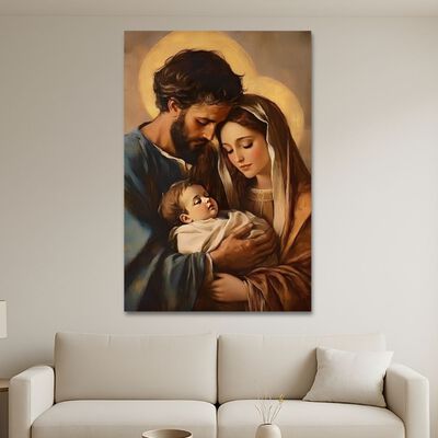 Cuadro Decorativo Religioso 80x122cm Sagrada Familia