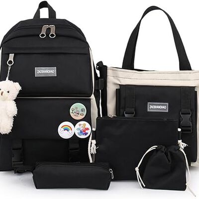 A 5 PCS Mochilas para Ni&ntilde;as, Set Mochilas Incluyen Mochilas, Mochilas para Port&aacute;tiles, Bandolera, Bolsa de papeler&iacute;a, Monedero.