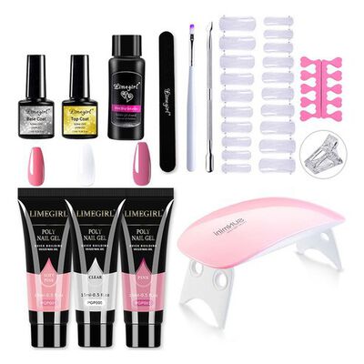 Kit De Esmalte De Gel Con L&aacute;mpara, Base, Brocha, 13 Piezas