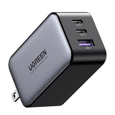 Cargador USB C 65W Ugreen con 3 Puertos para Viaje