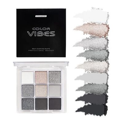 9 Sombras De Ojos Mate Ahumadas Resistentes Al Agua SMOKEY BLACK