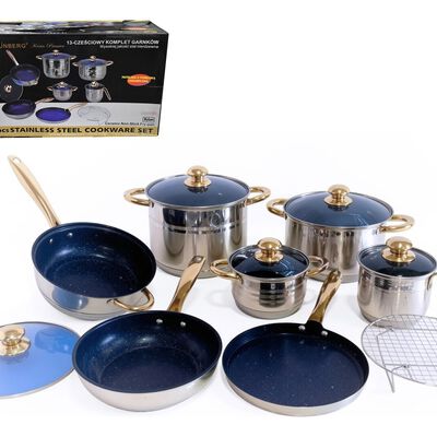 Bater&iacute;a De Cocina 13 Piezas Acero Inoxidable Quir&uacute;rgico 7 Capas Grunberg Grl899 Plateado