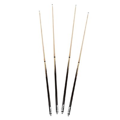 4 Tacos De Billar Desarmable De Maple Profesional Snooker Negro/ caf&eacute;