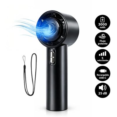 Ventilador port&aacute;til mini tipo torre recargable de 5 velocidades silenciosas de 25dB y con bater&iacute;a de 3 horas (3000mAh)