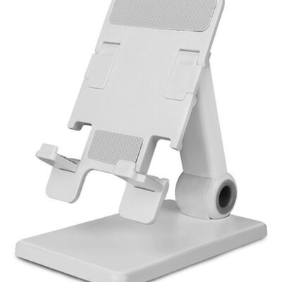 Soporte De Escritorio Para Celular Plegable Y Ajustable Blanco