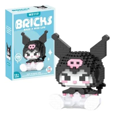 Set Mini Bloques Armables Kuromi 396 pzs Negro