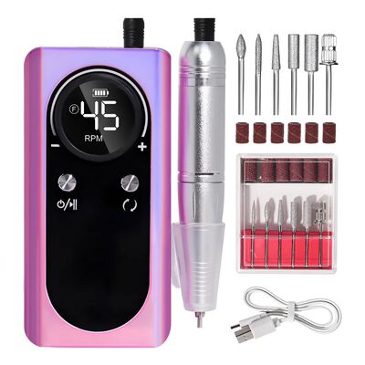 Pulidor De U&ntilde;as Esmeril Profesional Drill Port&aacute;til 45000 Rpm Rosa Tornasol Bloosom