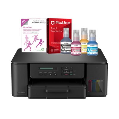 KIT MULTIFUNCIONAL BROTHER DCP-T530DW INKBENEFIT WIFI DUPLEX + KIT DE TINTA + PAPEL + ANTIVIRUS