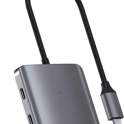 SATECHI Hub USB-C de 4 Puertos - Solo Transferencias de Datos (Sin Carga/V&iacute;deo) - para M2, M1 MacBook Pro/Air, M2, M1 iPad Pro/Air, M2 Mac Mini, iMac.