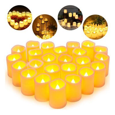 24 Velas Led Sin Llama Electr&oacute;nicas Para Decorar Boda Fiesta