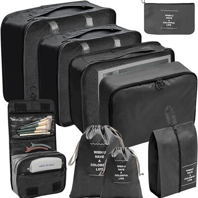 A Cooseon 9pcs Organizadores Viaje Maleta Bolsa Almacenamiento Maleta Packing Cubes Compression Bolsitas Guardar Ropa Maletas Viaje para Ropa Zapatos Lentes Joyeria Brasier Cosm&eacute;ticos Accesorios, Negro.