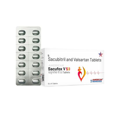 Sacubitril + Valsartan 50mg 140 Tabletas - Sacufox V 50