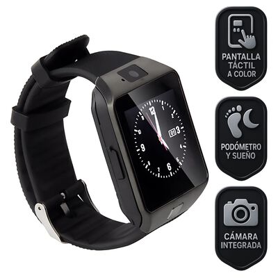 Smartwatch DZ09 Bluetooth con C&aacute;mara y Llamadas Pantalla Touch Compatible Android Negro COMERLIV