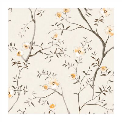 Ilios Innova | Papel Tapiz Decorativo Motivo Floral y Fondo Beige, Rollo de 10m x 1.06m, Renovaci&oacute;n de Paredes y Muebles
