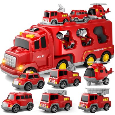 Carros De Ingenier&iacute;a 7pz rojo