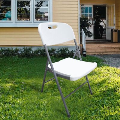 Silla Plegable Reforzada Blanca para Eventos, Hogar y Jard&iacute;n