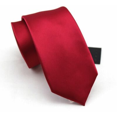 Corbata Delgada para hombre color Rojo Bordo
