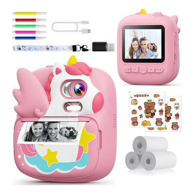 C&aacute;mara Digital Para Ni&ntilde;os Hd Fotos Imprimible Instant&aacute;nea Rosa
